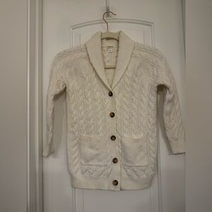Crewcuts Girls Cable Knit Cardigan Size S 6-7 Cream Button Sweater